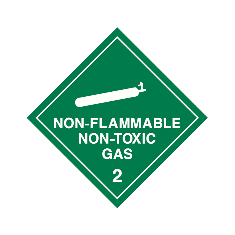 Brady Dangerous Goods Sign / Placard - Class 2 Non Flammable Non Toxic (white)