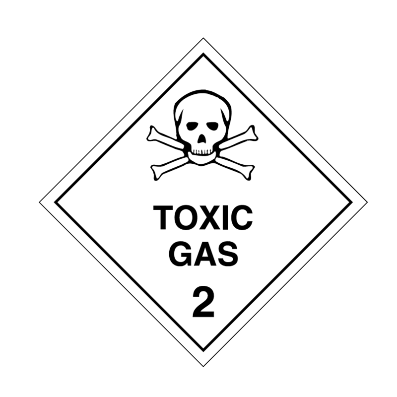 Brady Dangerous Goods Sign / Placard - Class 2 Toxic Gas 2