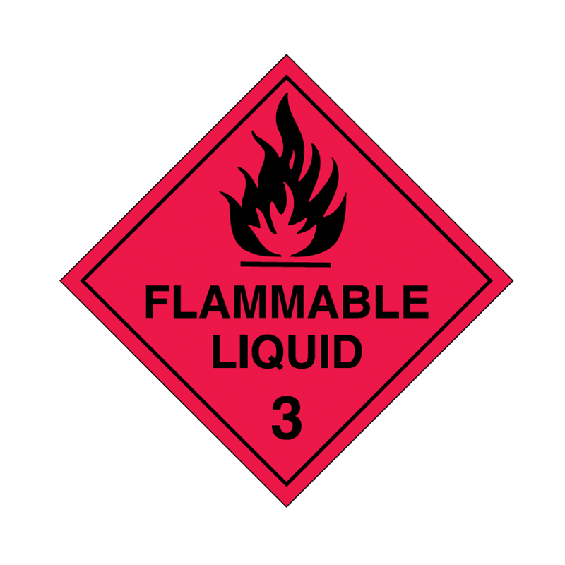 Brady Dangerous Goods Sign / Placard - Class 3 Flammable Liquid 3 (black)