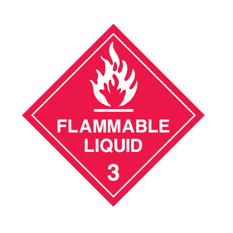 Brady Dangerous Goods Sign / Placard - Class 3 Flammable Liquid 3 (white)