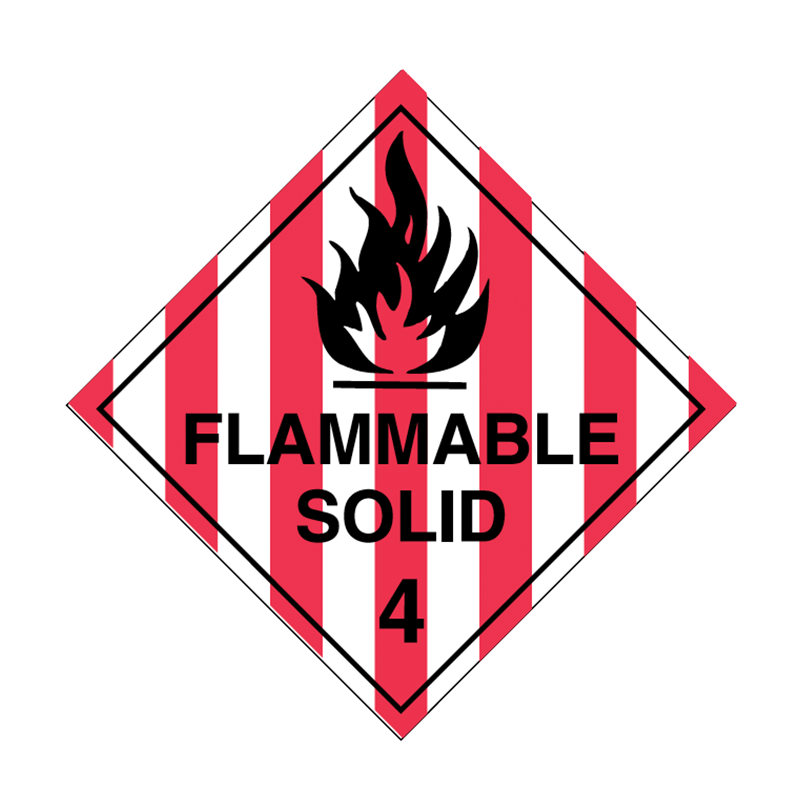 Brady Dangerous Goods Sign / Placard - Class 4 Flammable Solid 4