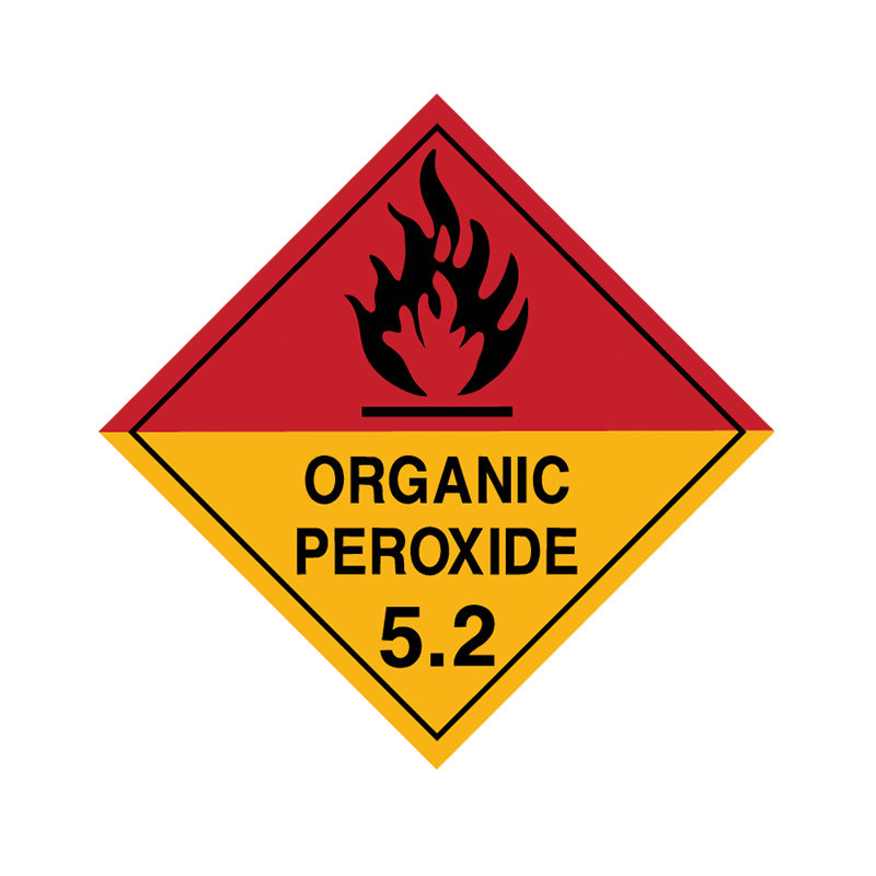 Brady Dangerous Goods Sign / Placard - Class 5 Organic Peroxide 5.2 (black)