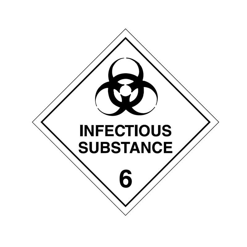 Brady Dangerous Goods Sign / Placard - Class 6 Infectious Substance 6