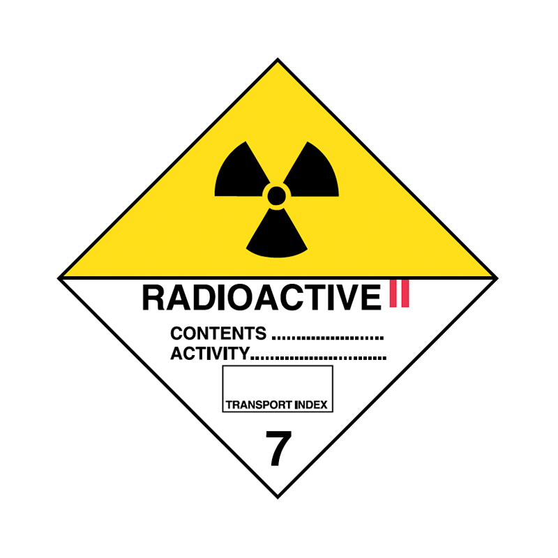 Brady Dangerous Goods Sign / Placard - Class 7 Radioactive II 7