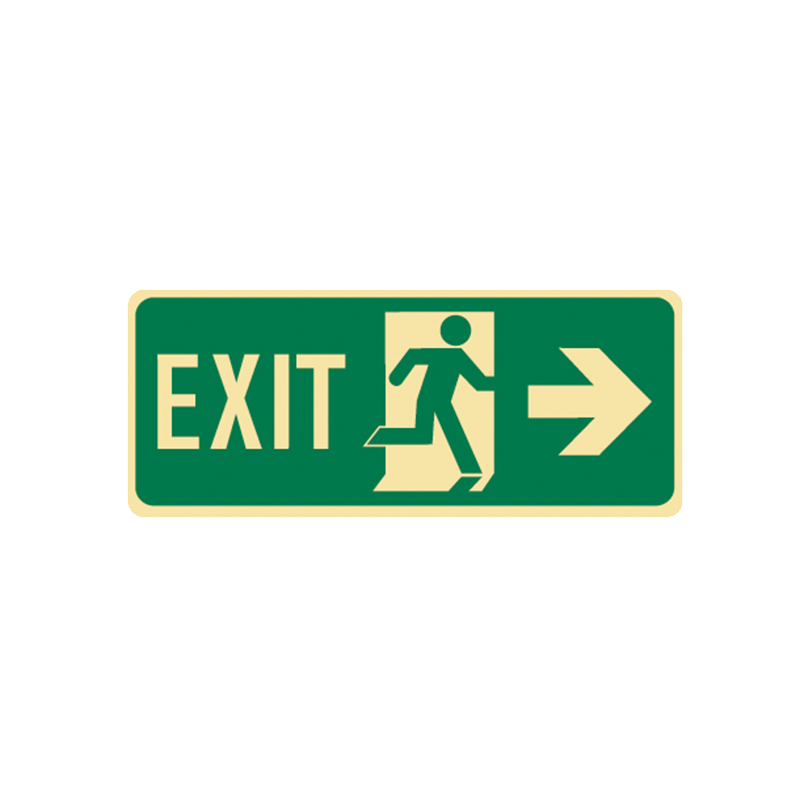 Brady Glow in the Dark and Standard Floor Exit Symbol Right Arrow
