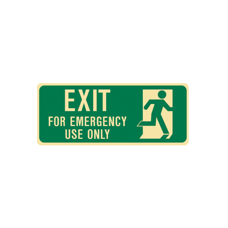 Brady Glow in the Dark and Standard Floor Exit for Emergency Use Only