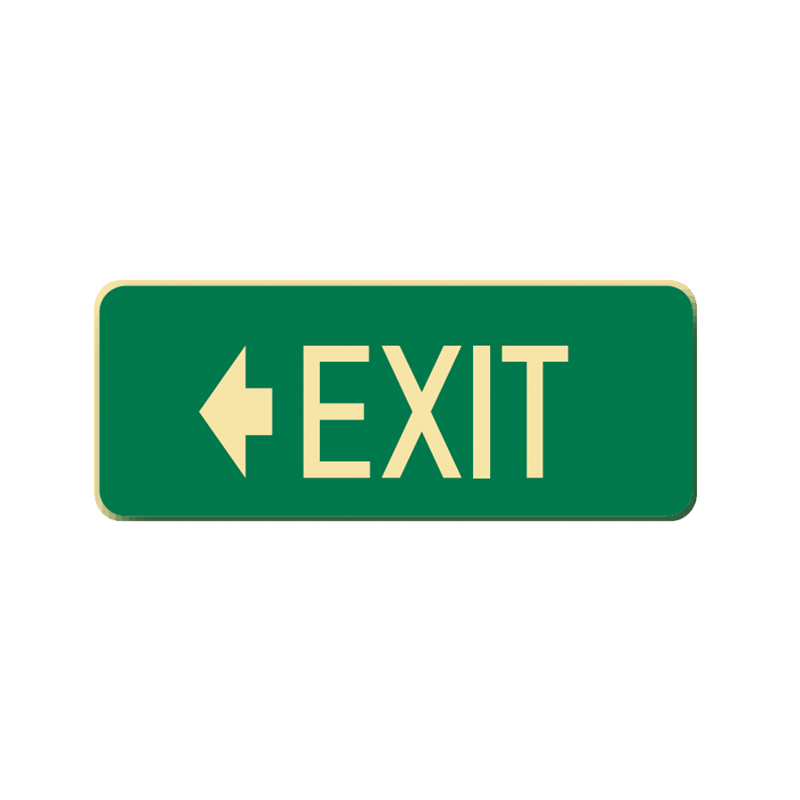 Brady Glow in the Dark and Standard Floor Sign Exit with Left Pointing Arrow