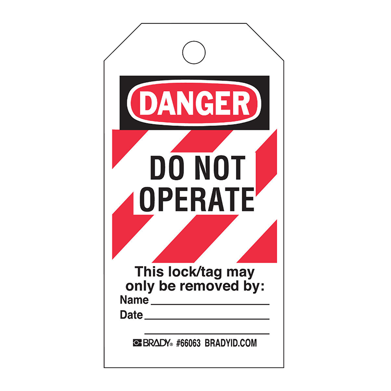 Brady Lockout Tag - Do Not Operate Red Hatching