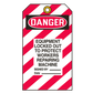 Brady Lockout Tag 849130 Danger Equipment Locked Out to Protect Workers Repairing Machine