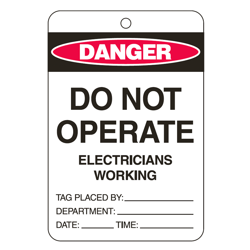 Brady Lockout Tag Large Economy - Do Not Operate Electricians Working