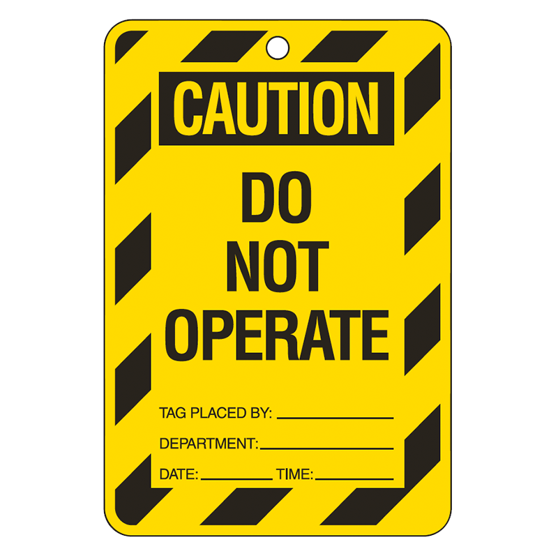 Brady Lockout Tag Large Economy - Yellow Caution Do Not Operate