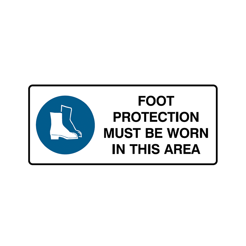 Brady Mandatory Landscape Signs: Foot Protection Must Be Worn In This Area