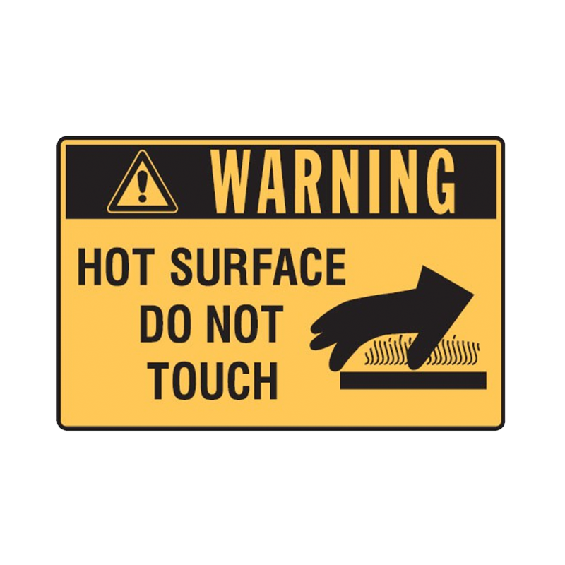Brady Plastic Encapsulated Toughwash® Sign Range Hot Surface Do Not Touch