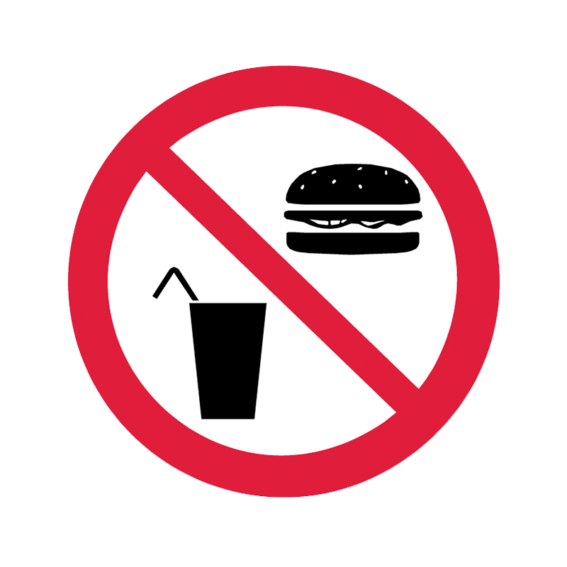 Brady Prohibition Pictograms: No Food