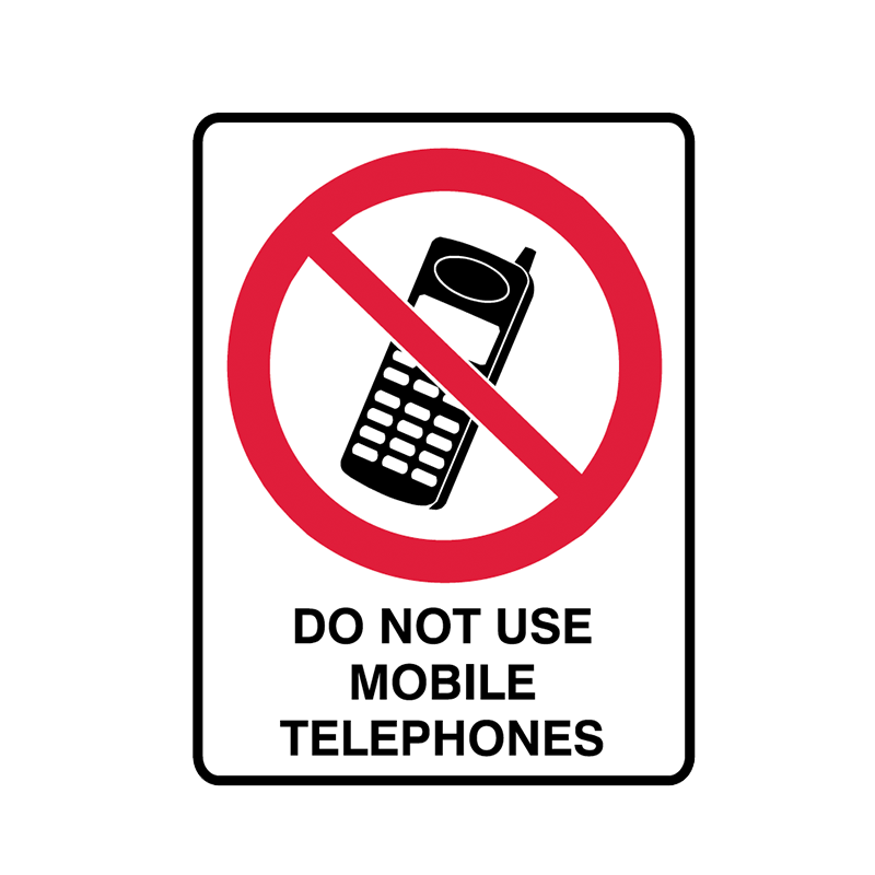 Brady Prohibition Sign: Do Not Use Mobile Telephones