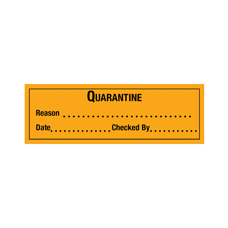 Brady Quality Assurance Label Quarantine 30x90