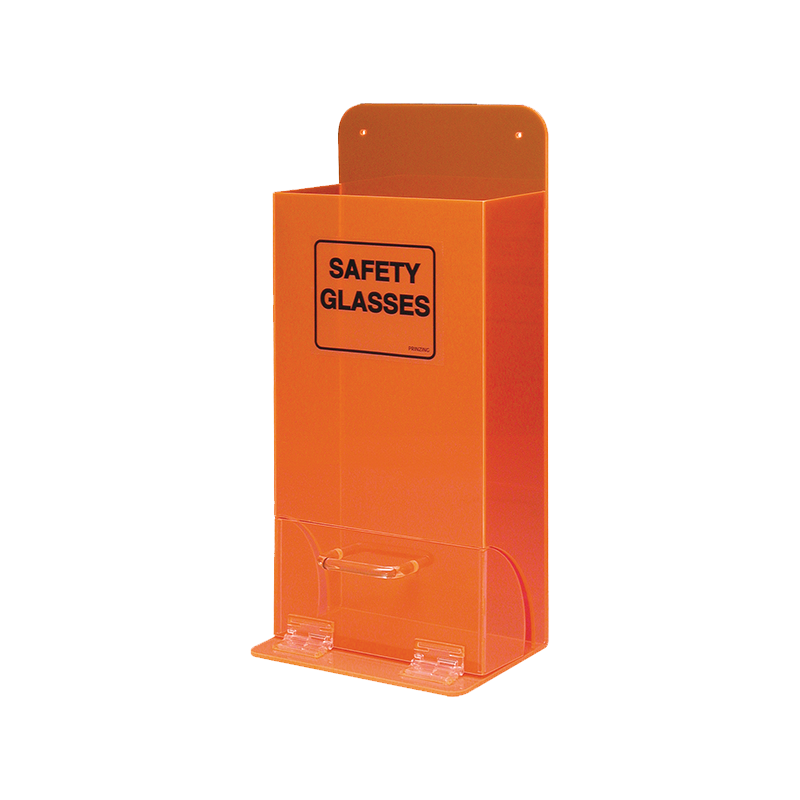 Brady Safety Glass Dispenser Orange Fluorescent Acrylic 852466