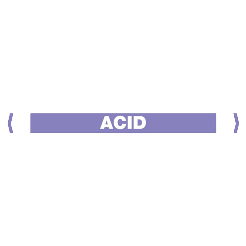 Brady Self Sticking Vinyl Pipe Marker Range - Acid