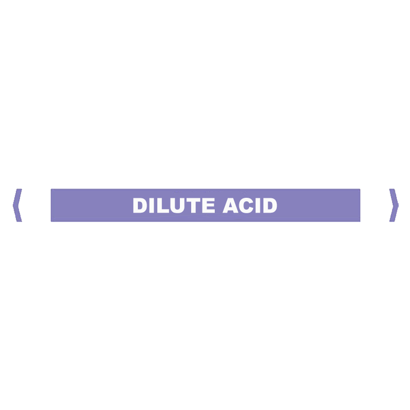 Brady Self Sticking Vinyl Pipe Marker Range - Dilute Acid