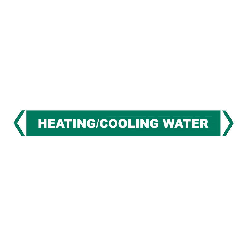 Brady Self Sticking Vinyl Pipe Marker Range - Heating/Cooling Water