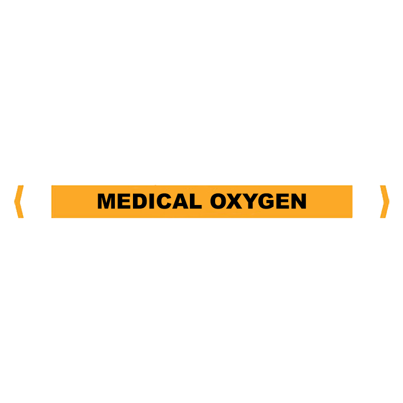 Brady Self Sticking Vinyl Pipe Marker Range - Medical Oxygen