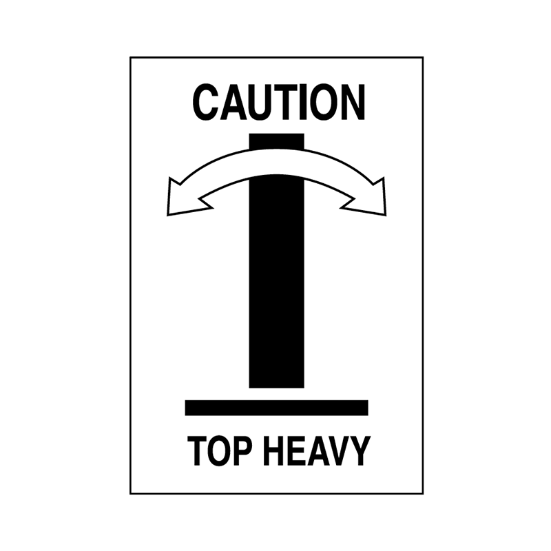 Brady Shipping Label Caution Top Heavy 100x150 500 per Roll 834455