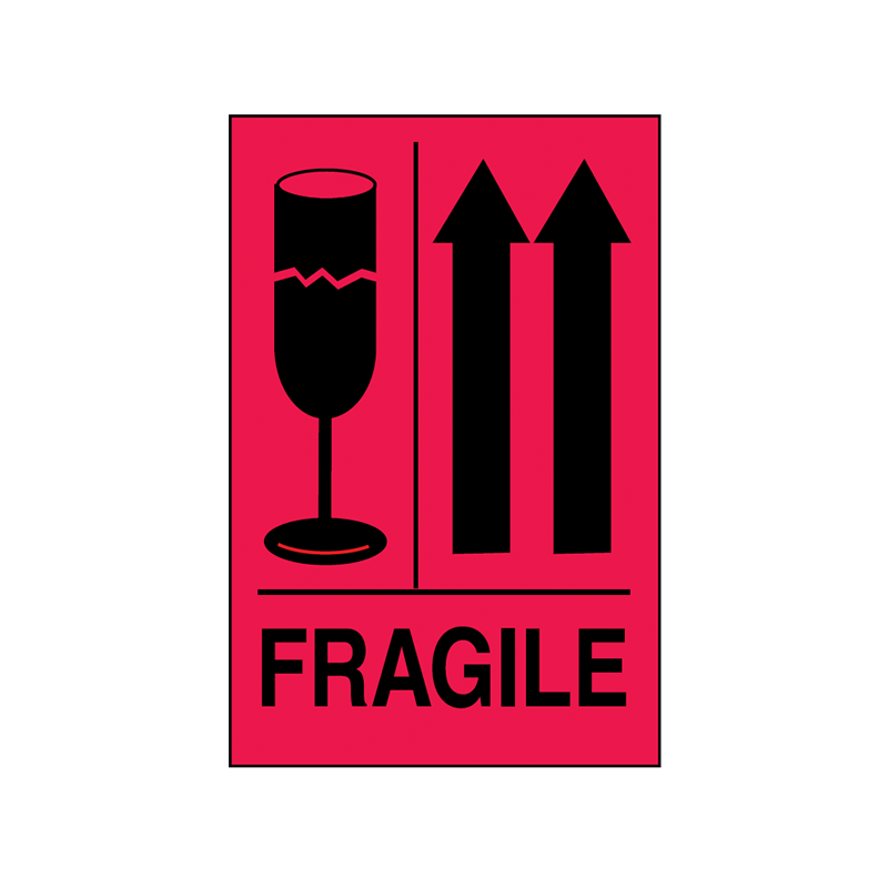 Brady Shipping Label Fragile 100x150 500 per Roll 834425