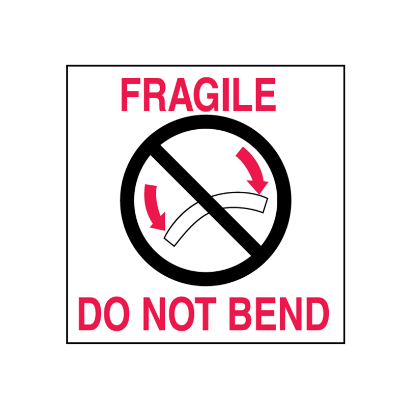 Brady Shipping Label Fragile Do Not Bend 100x100 500 per Roll 834431