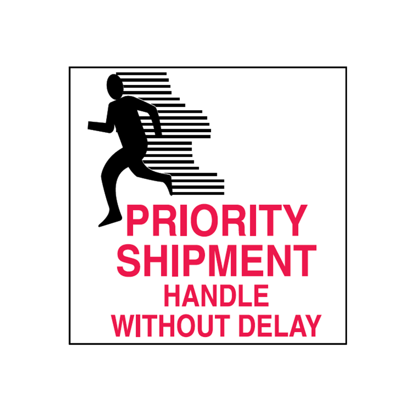Brady Shipping Label Priority Shipment 100x100 500 per Roll 834429