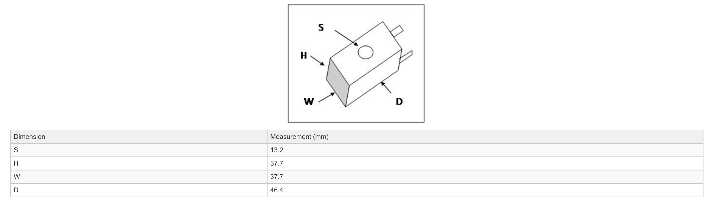 Dimensions - GO Solenoid Valve Coil 13.2mm 12v DC 12 W c/w DIN Plug SC-C1