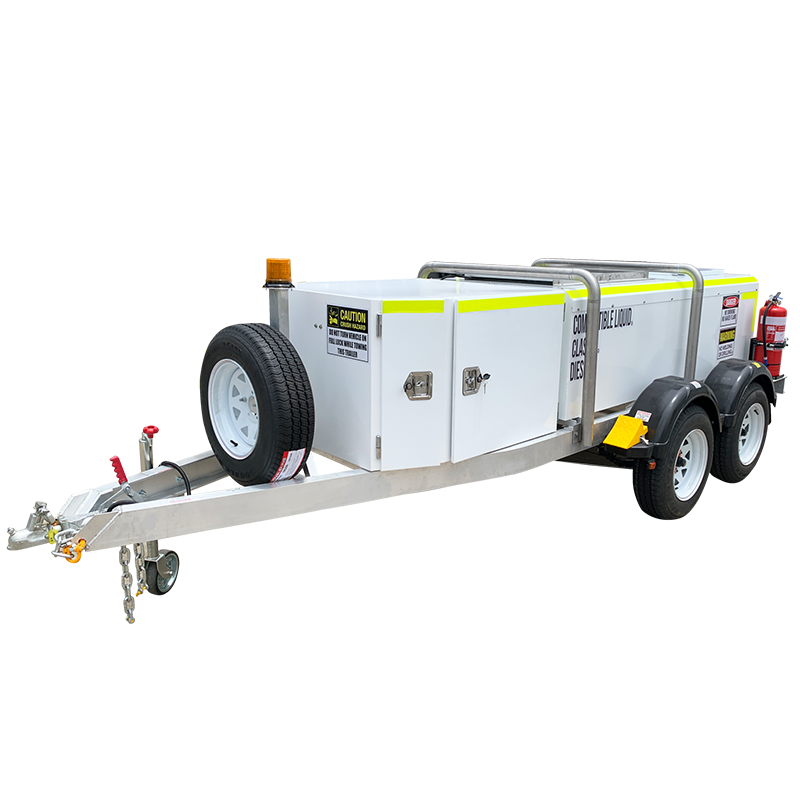 FUEL TRAILER 1250L Self Bunded Low Profile Dual Axle SBHD1250 fitted this Mining Compliance Pack