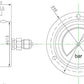 Dimensions - GO Pressure Gauge 63mm 1/4" BSP Rear Entry 304 SS Case GAU63R Range