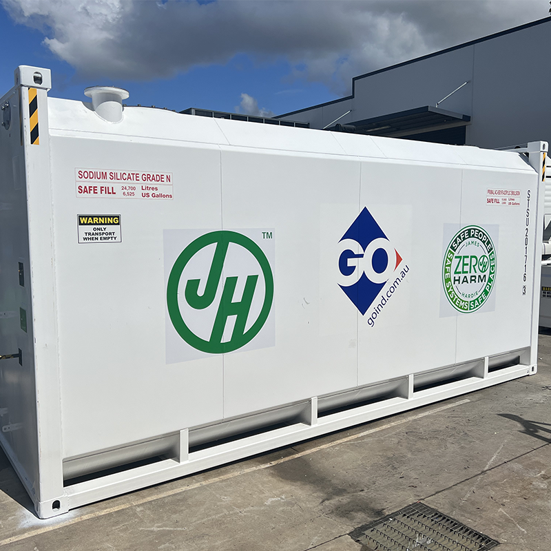 GO Containerised Dual Compartment Self Bunded Tank deployed with James Hardie in Brisbane, Australia