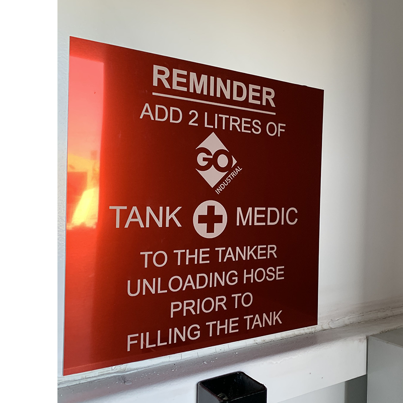 GO Industrial Tank Medic Reminder Plaque