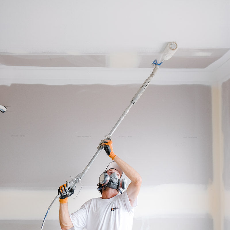 Graco JetRoller Spraying a Ceiling from GO Industrial