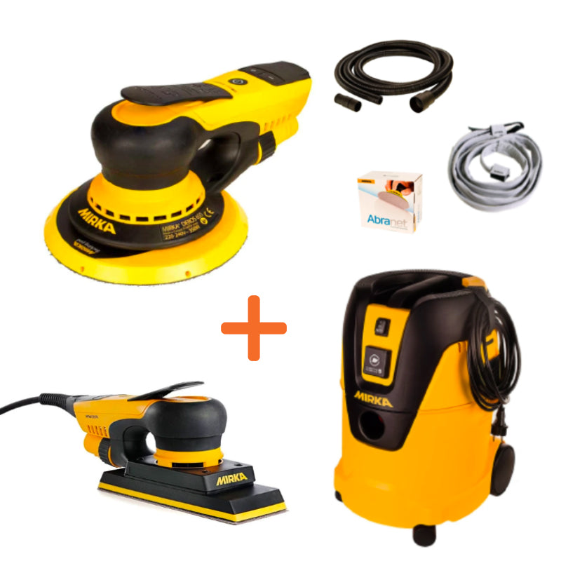Mirka DEOS and DEROS Sander and Dust Extractor Kit from GO Industrial