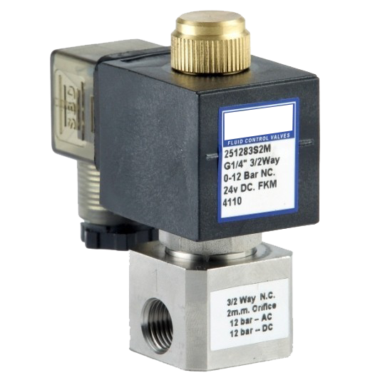GO Solenoid Valve S25 1/4" Stainless Direct Acting Normally Closed