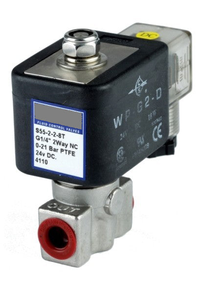 GO Solenoid Valve 1/4" S55H 316 Stainless High Pressure Normally Closed Range