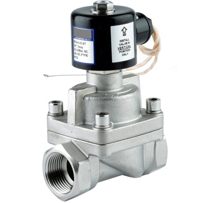 GO Solenoid Valve 1/2" to 2" S75 304 Stainless Steam and High Temp Normally Closed Range