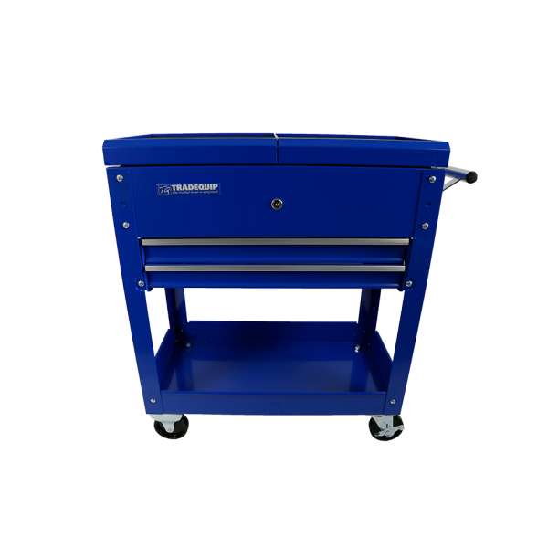 Tradequip Workshop Trolley 2 Drawer Lockable Sliding Top 6019T - front view