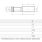 Dimensions - GO Pneumatic Plug Push Fit YPP Range