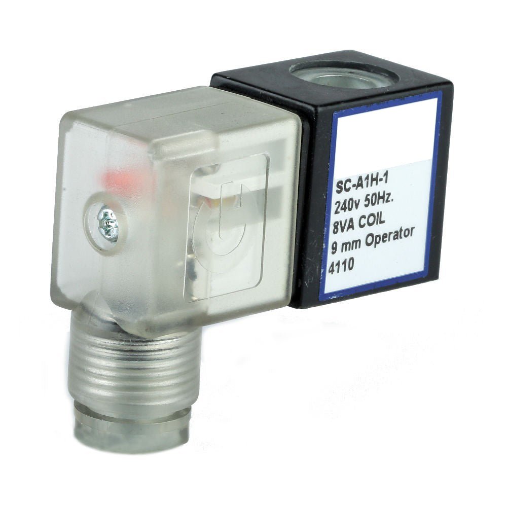 GO 12v DC 4.8 W with DIN Plug Solenoid Valve Coil 9mm - GO Industrial - SC - A1