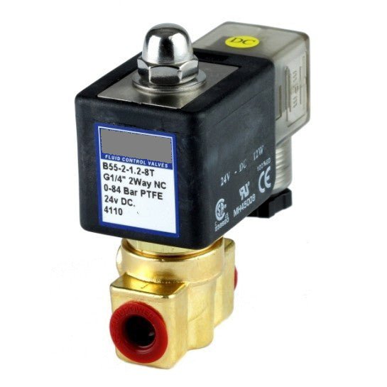GO 1/4" B55H Brass High Pressure Normally Closed Solenoid Valves - GO Industrial - B55H - 2 - 1.2
