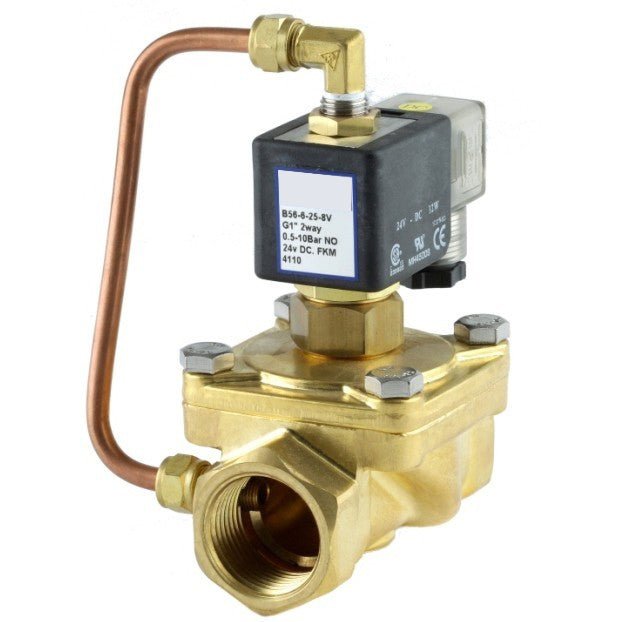 GO B56 Brass Petrochemical Zero Differential Normally Open Solenoid Valves - GO Industrial - B56 - 2 - 4