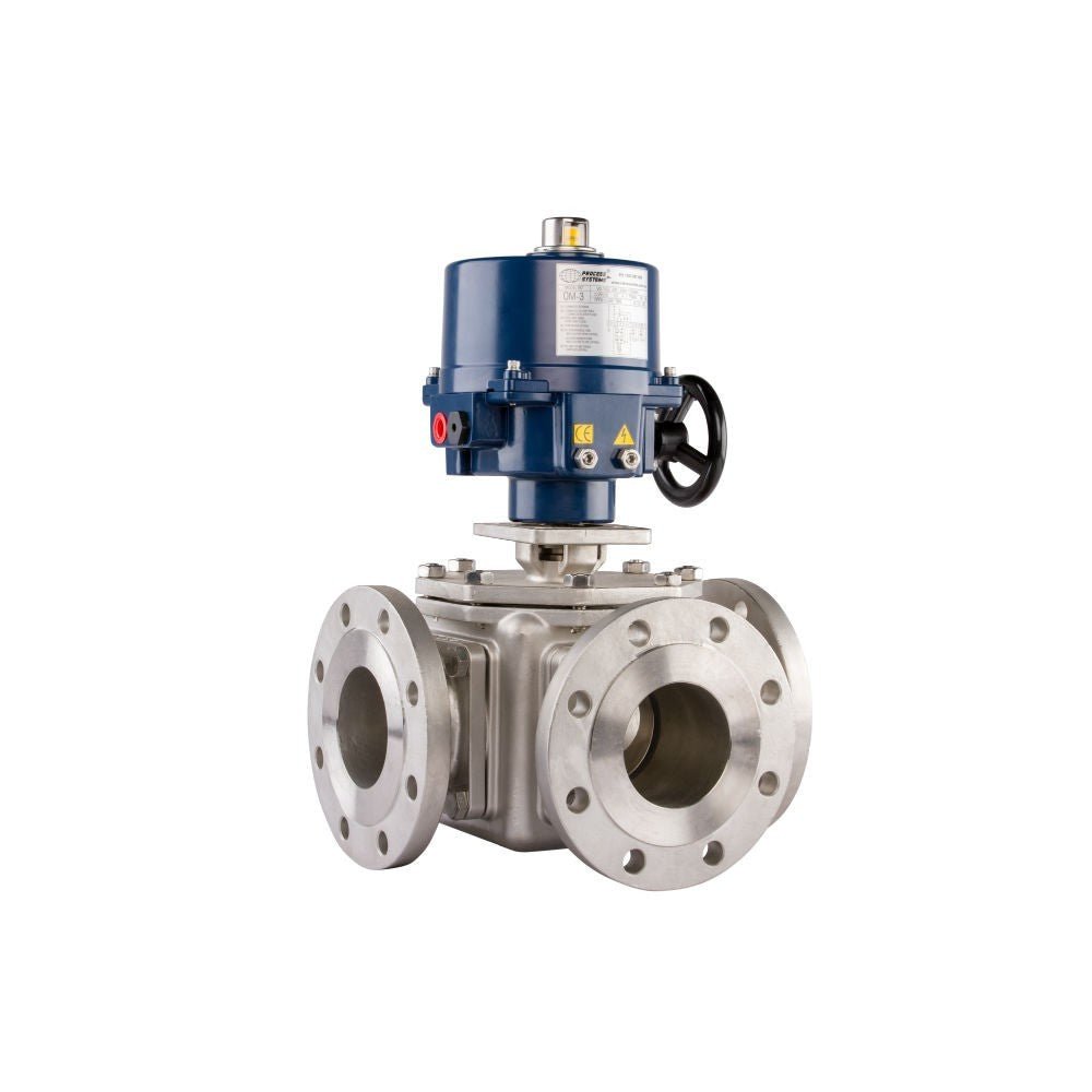 GO Ball Valves Actuated Electric Flanged ANSI 150# 3 Way BLS3FAE - GO Industrial - BLS3L4FA - E