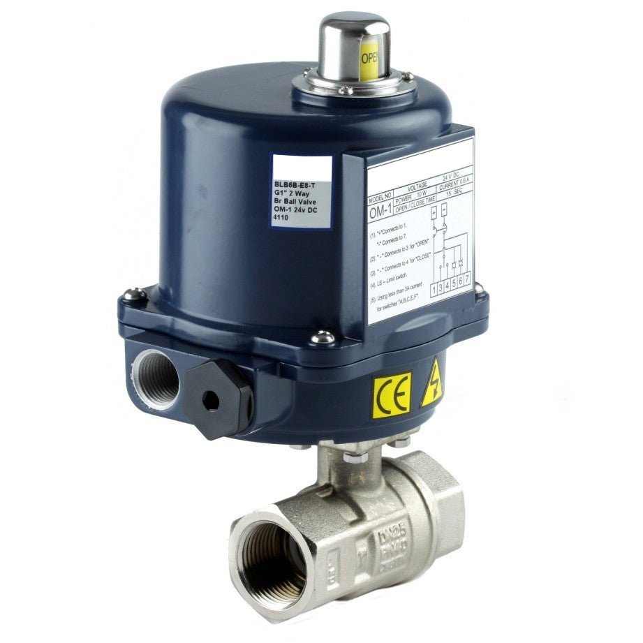 GO Ball Valves Actuated Electric Nickel Plated Brass BLBE - GO Industrial - BLB4B - E* - T