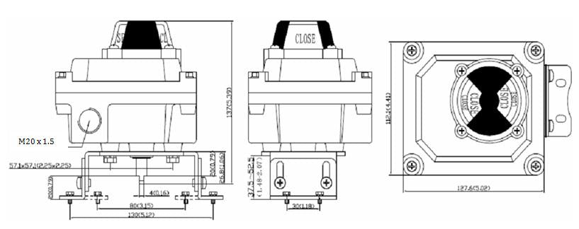 GO EXD IECEX 316 Stainless Housing Limit Switch Box for Pneumatic Actuator - GO Industrial - ALS600M2EX
