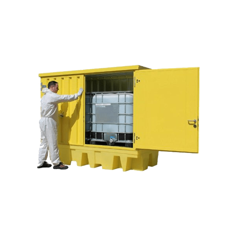 GO Hard Cover Dual IBC Spill Pallet Bund - GO Industrial - TSSBB2HCS