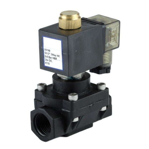 GO P55 Nylon General Purpose Zero Differential Normally Closed Solenoid Valves - GO Industrial - P55 - 4 - 16