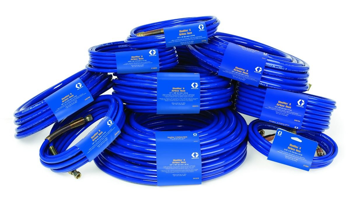 GRACO BlueMax II HP 4000 psi Synthetic Braided Airless Spray Hose Range - GO Industrial - 277250